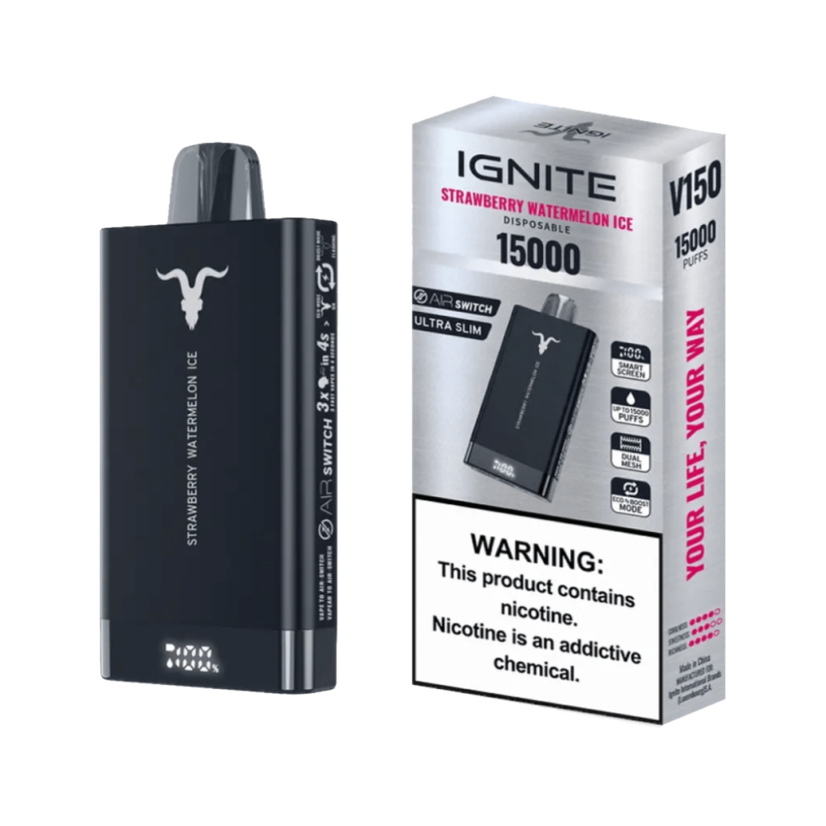 Ignite STRAWBERRY WATERMELON ICE Vape v150, package photo